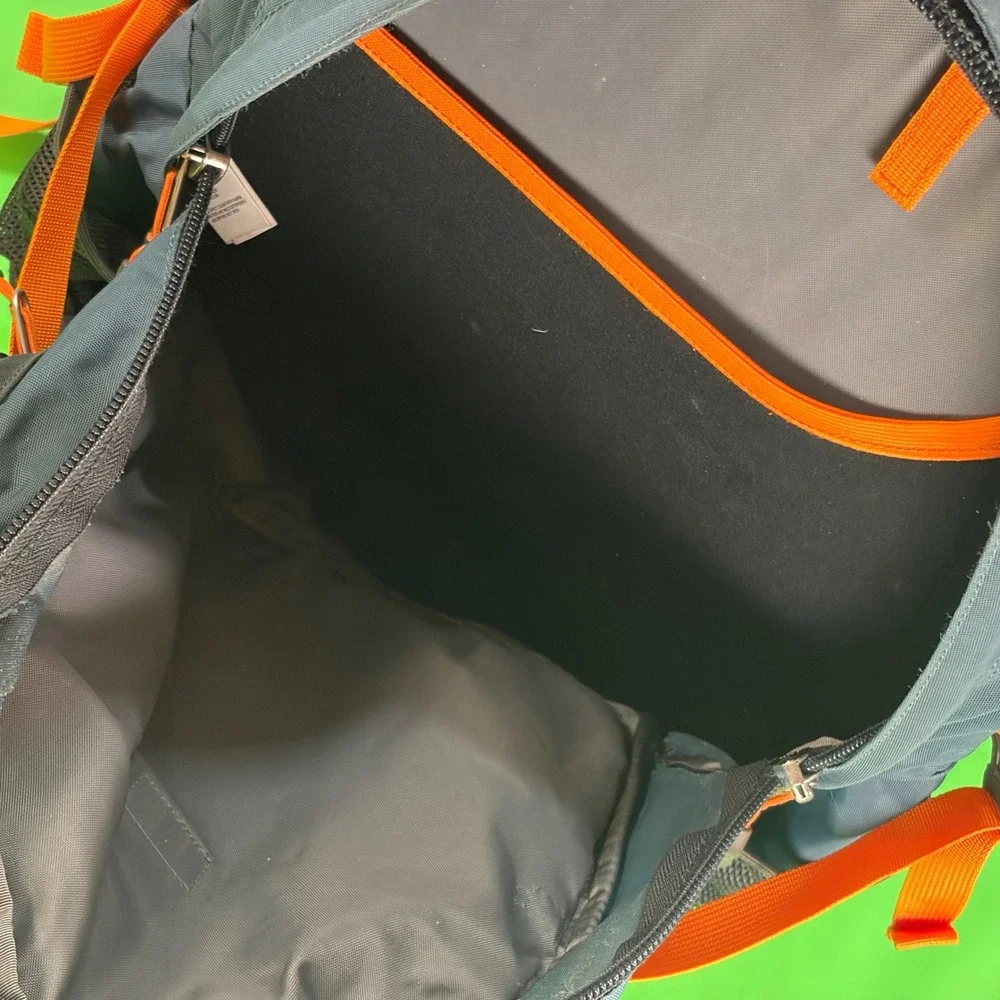 North Face A92X Recon Backpack Blue/Gray/Orange Hiking Camping School Laptop Bag